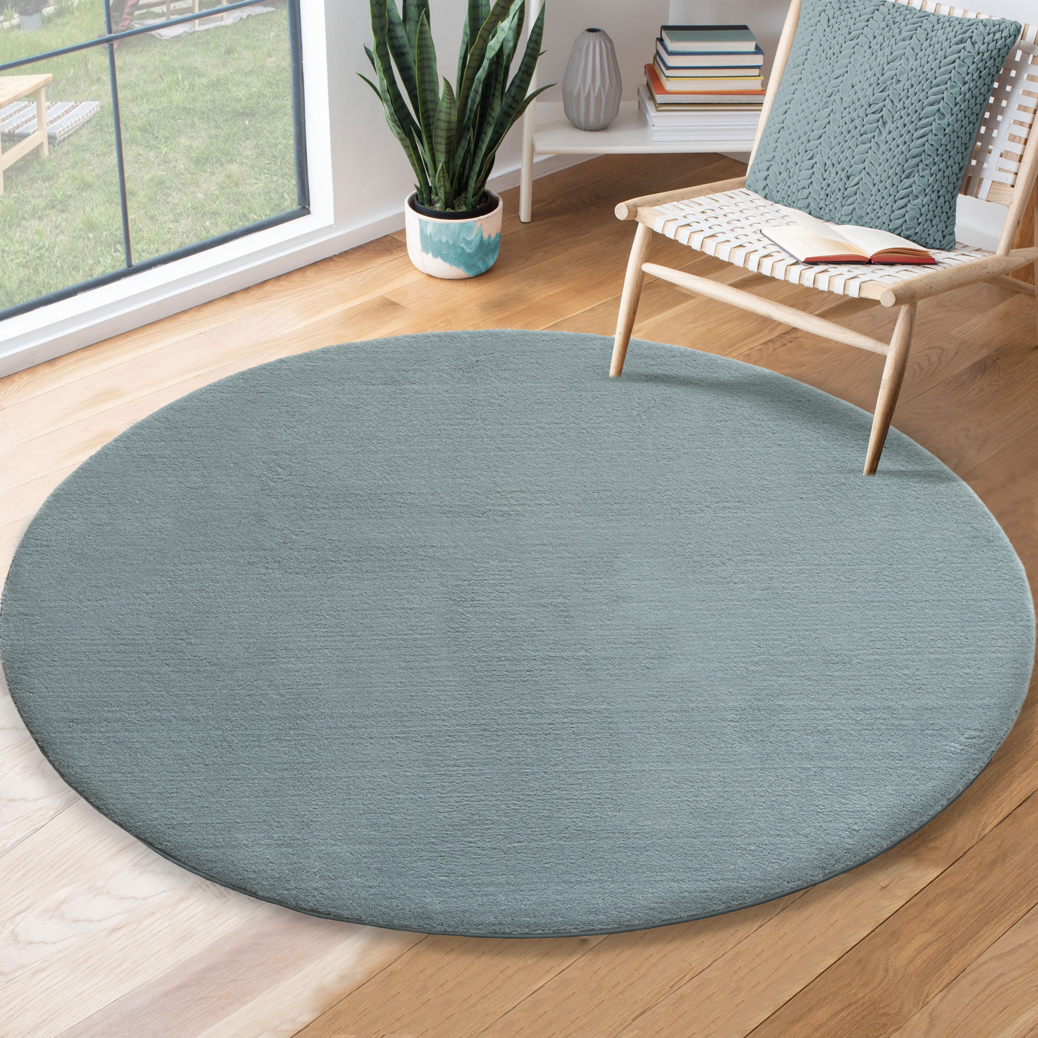 the carpet Teppich Relax round, rund, Höhe: 16 mm, waschbarer Wohnzimmer Te günstig online kaufen