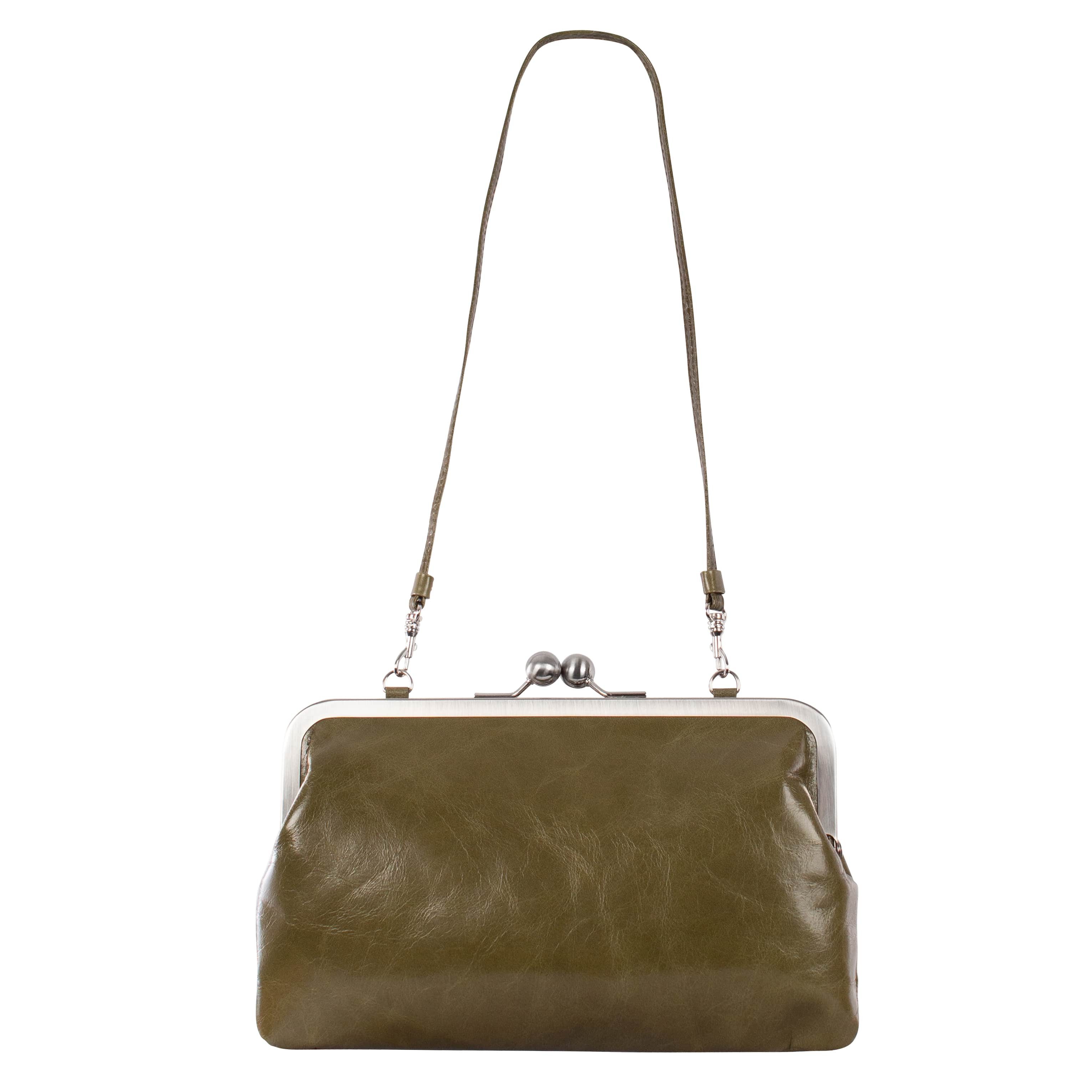 VOLKER LANG Abendtasche HILDEGARD  Elegante Damen Bügeltasche aus italienischem