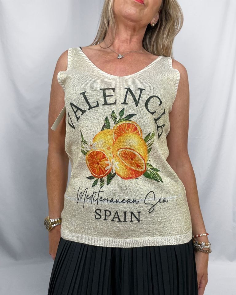 ITALY VIBES Shirttop - Ärmelloses Top Damen - Lurex-Top - glitzer  - lockeres Tank Top - ONE SIZE passt Размер S - XL