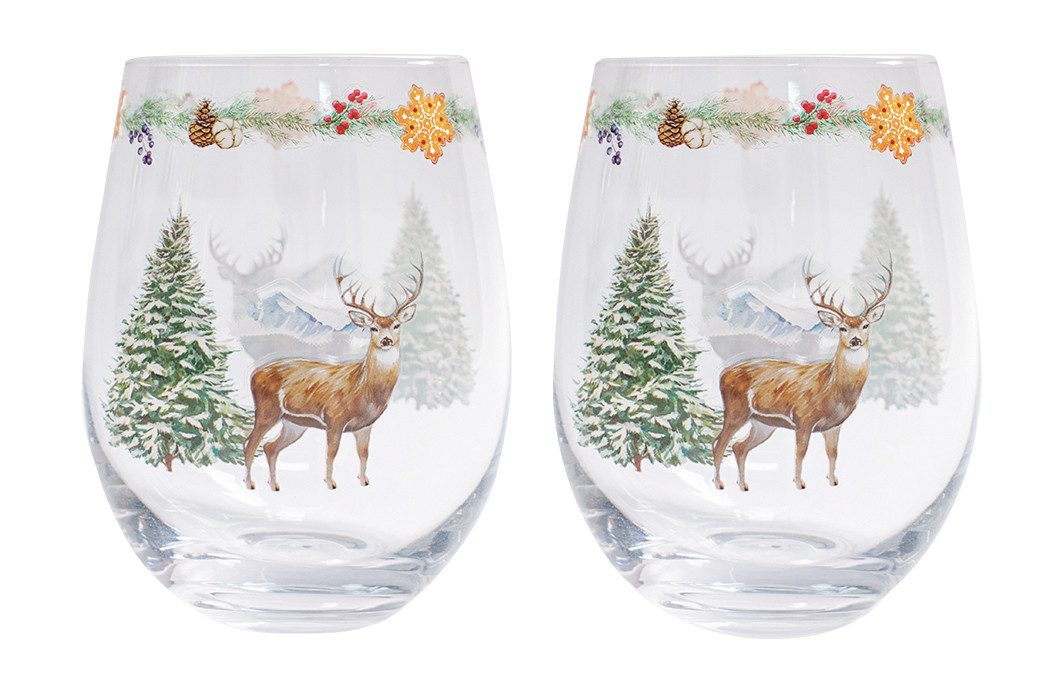 EasyLife White Forest, Glas, Handwäsche Empfohlen, Transparent, Winterwald, H: cm