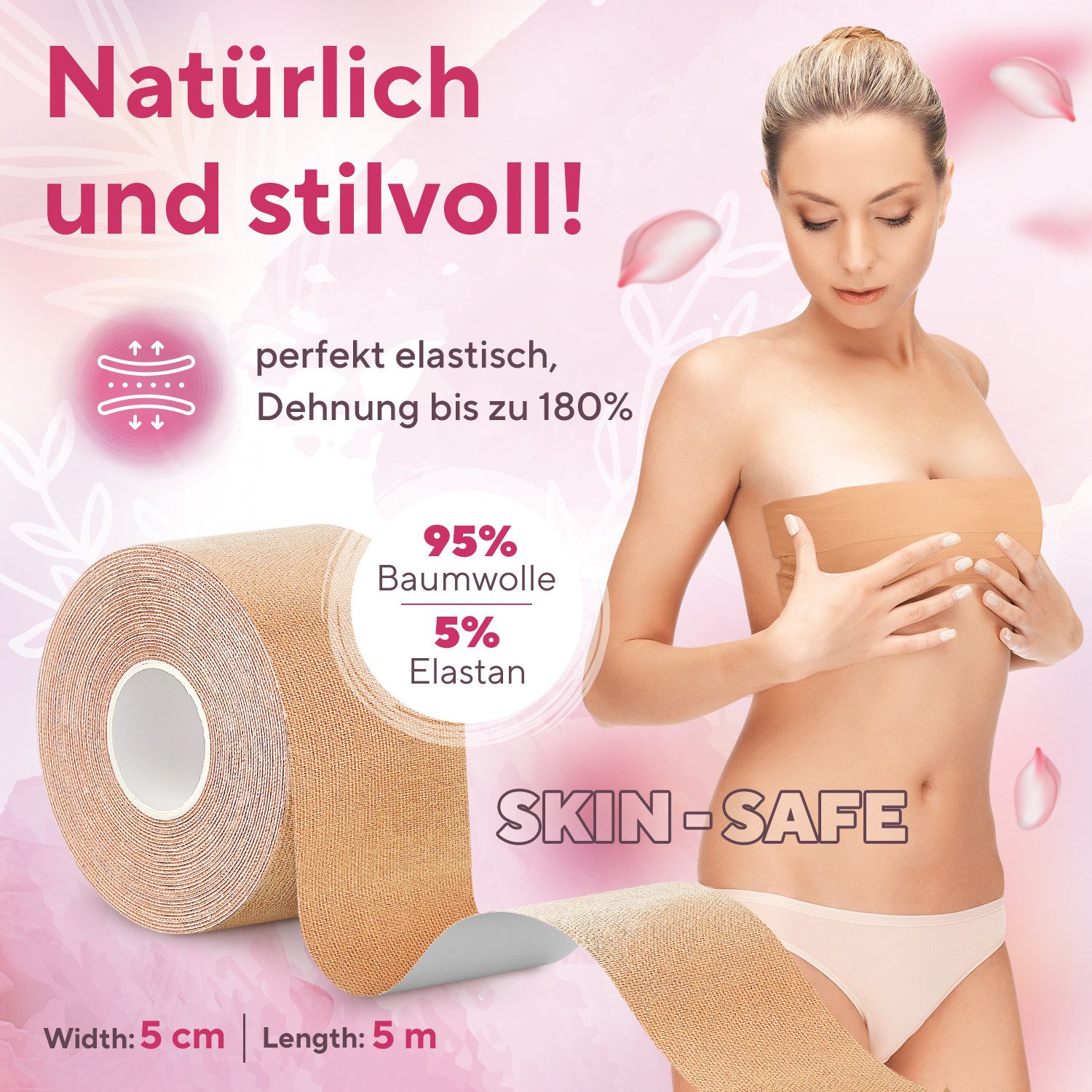 Hommler Set: Klebe-BH Tape Brust Klebeband und Nippelpads (1-tlg)