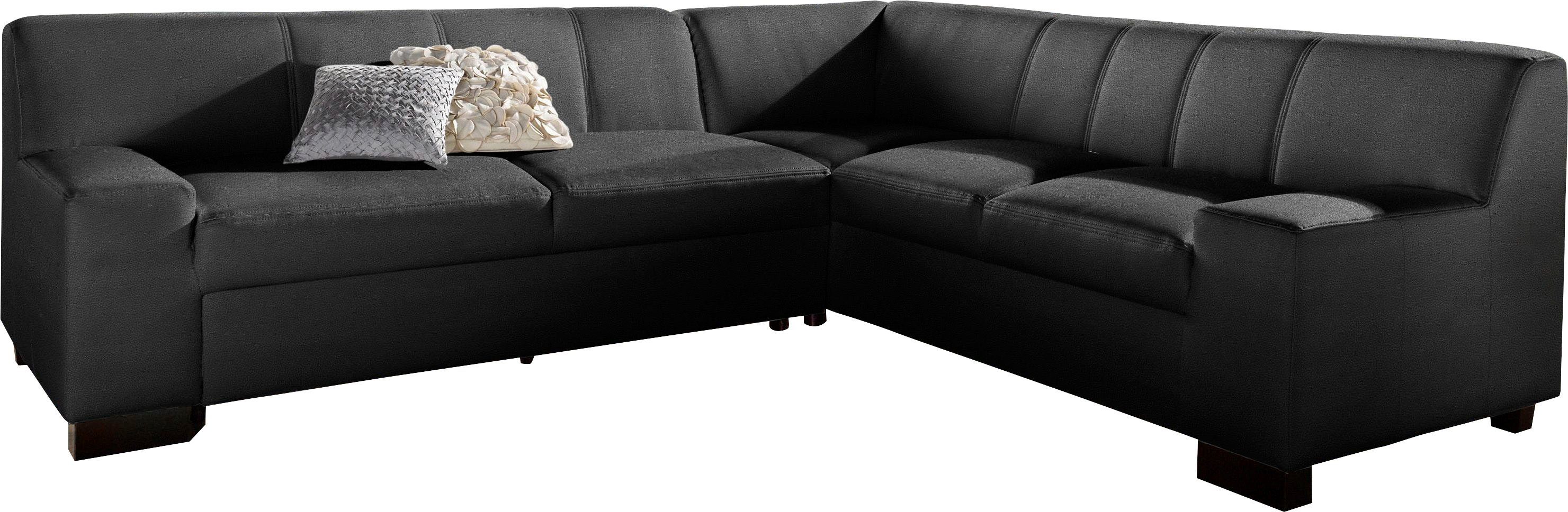 DOMO collection Ecksofa Norma, moderne Armlehnen, zeitlos und elegant, Breite 247cm, L-Form, wahlweise mit Bettfunktion