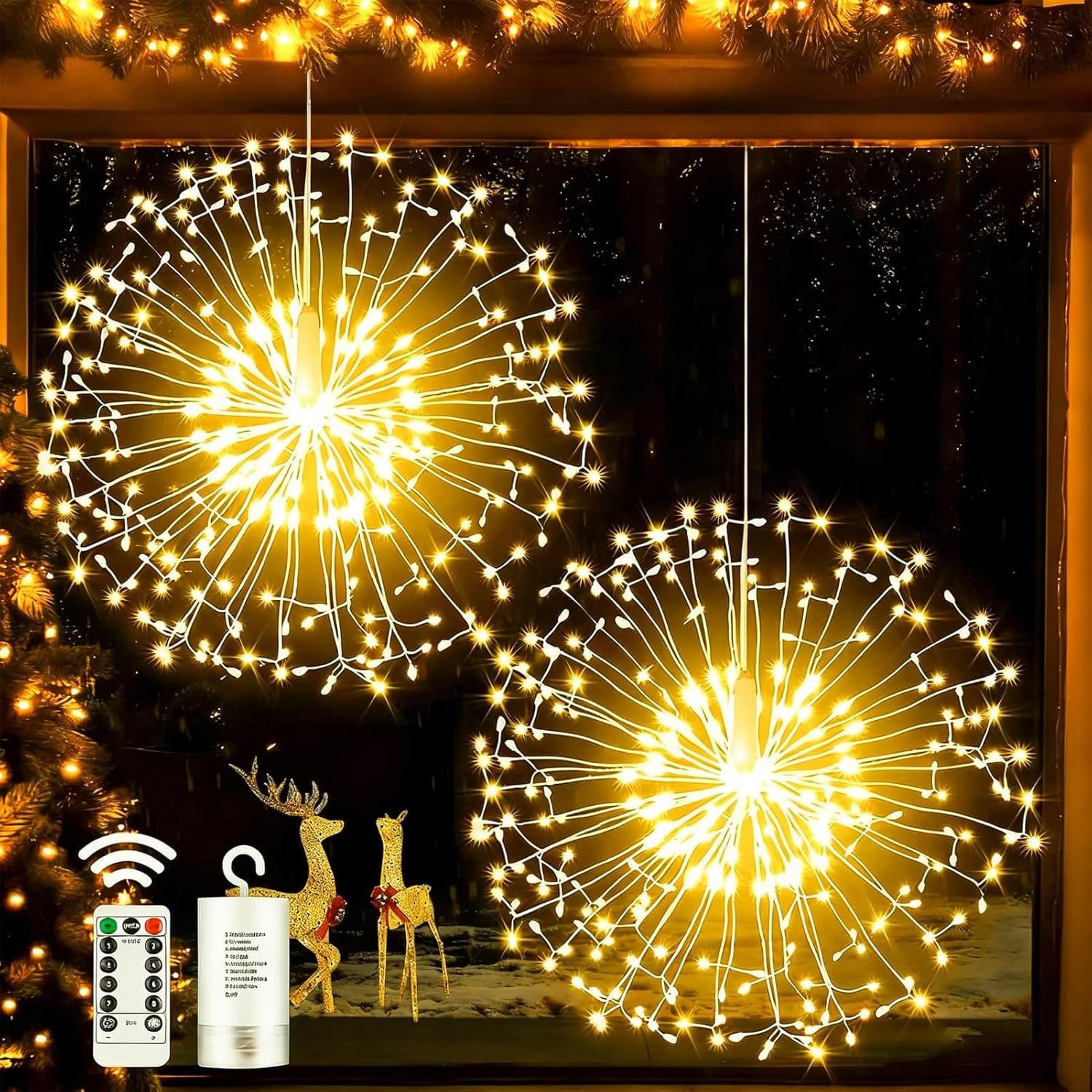 Lapamax LED-Lichterkette Feuerwerk Lichterkette Hängende,LED Weihnachtsbele günstig online kaufen