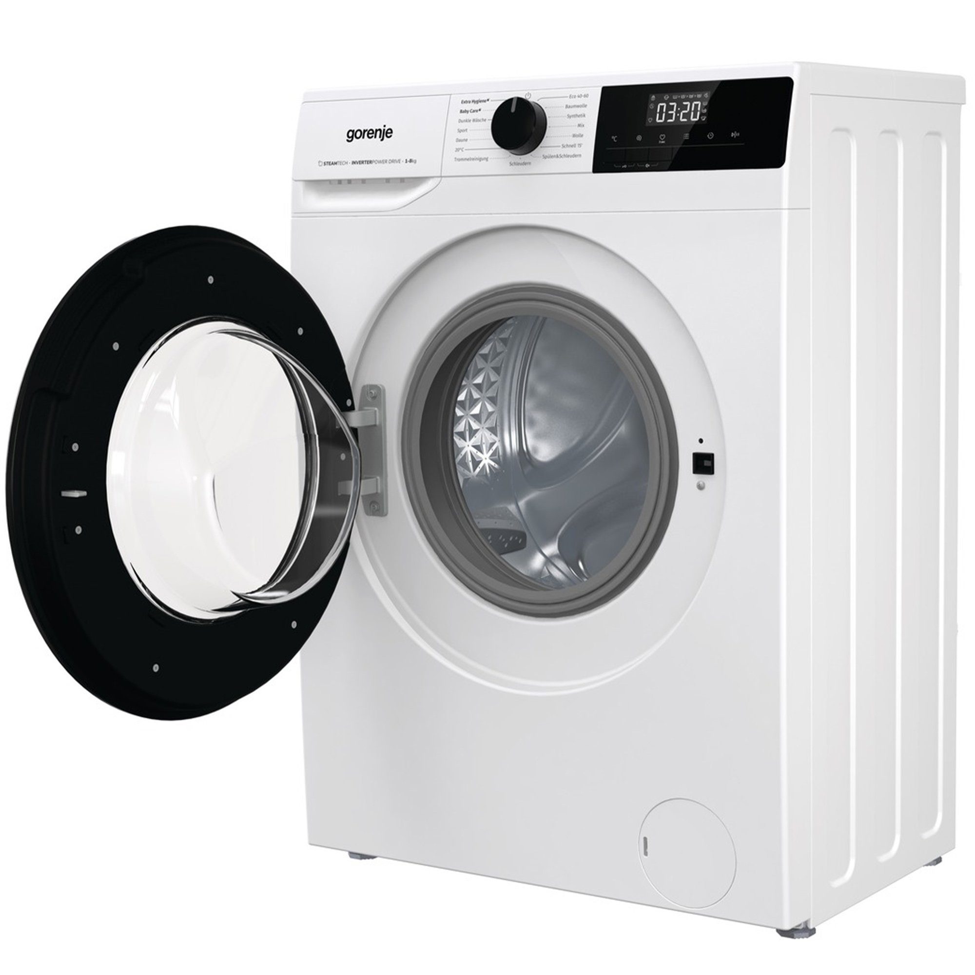 GORENJE Waschmaschine WNHPI84APS/DE, 8 kg, 15 RainDrop U/min, Dampffunktion, Trommel Totaler Programme, AquaStop, 1400