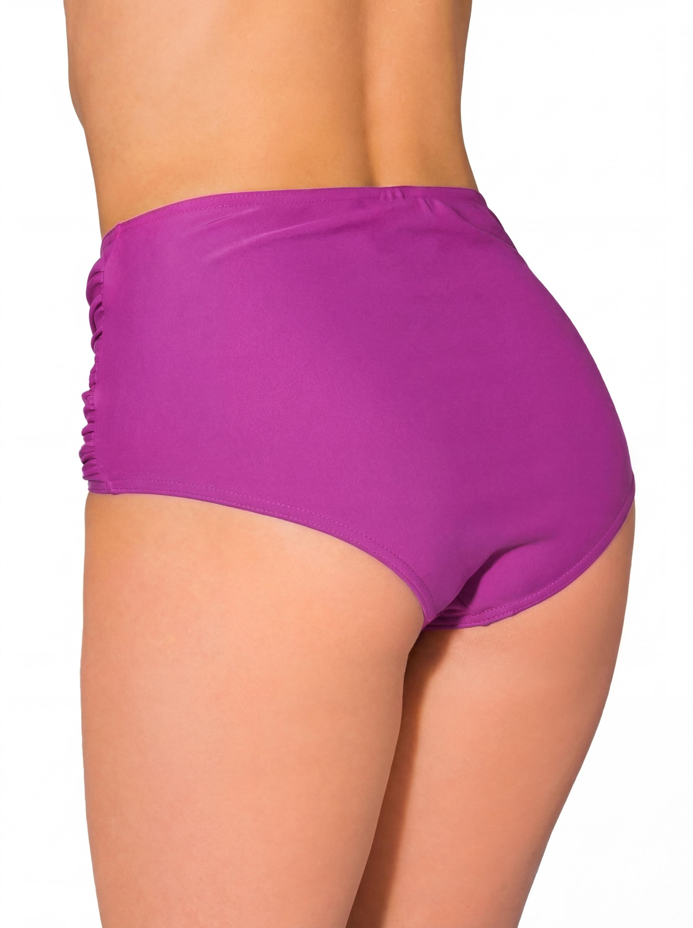 Aquarti Bikini-Hose Aquarti Damen Bikinihose mit Hoher Taille und Raffung