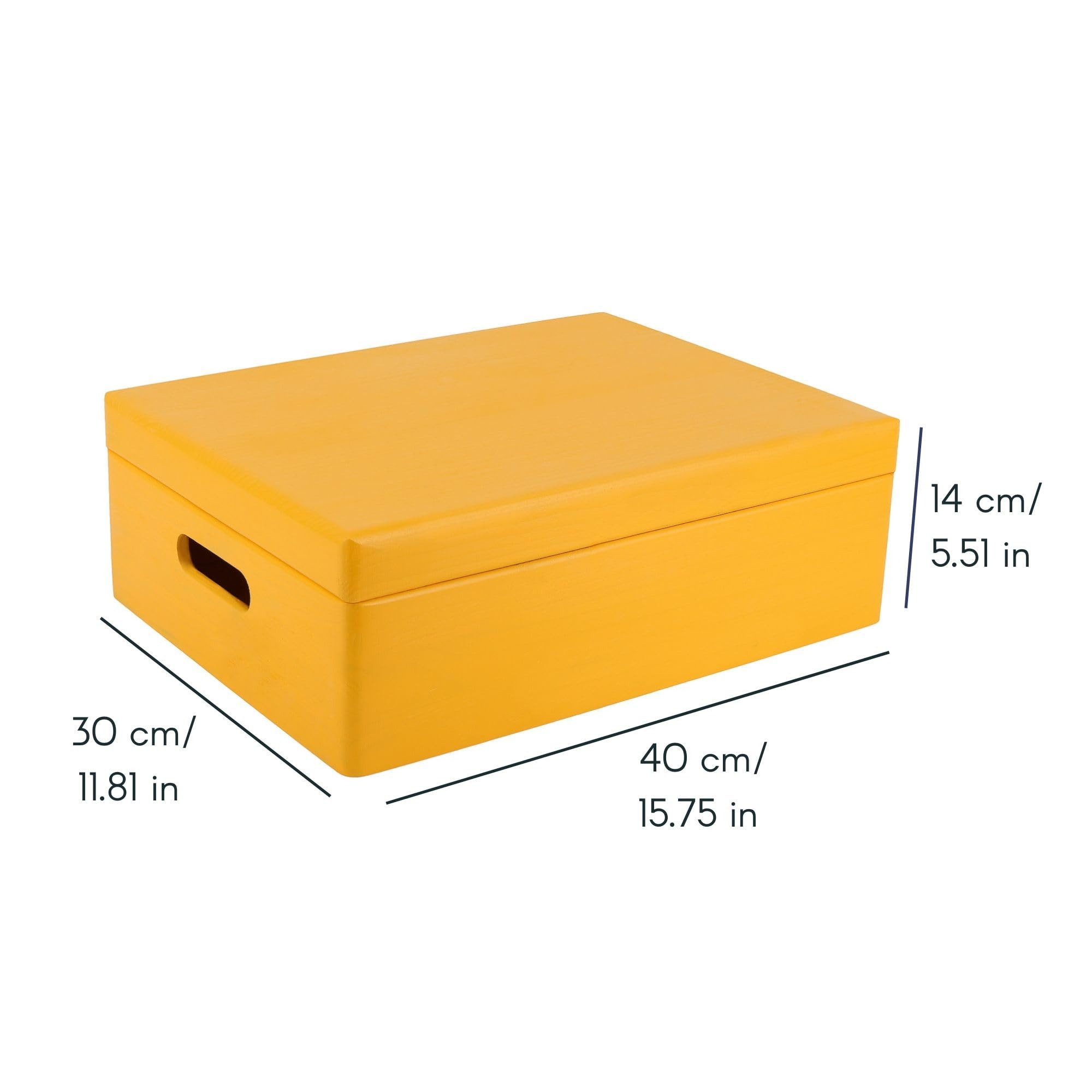 Creative Deco Holzkiste mit Deckel 40x30x14 cm (1cm)