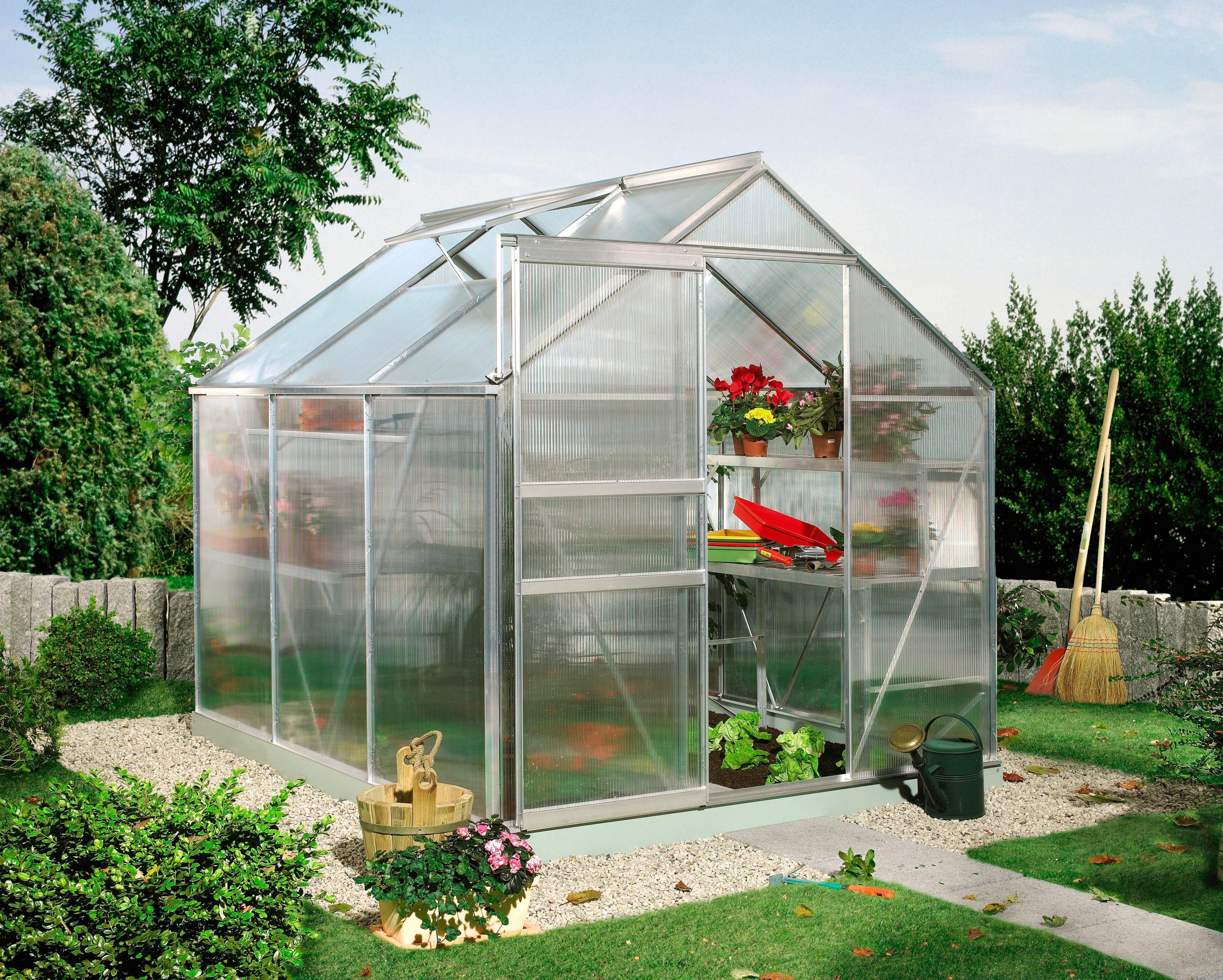 Vitavia Gewächshaus Calypso 4400, BxTxH: 192 x 228 x 197 cm, 4 mm Wandstärke silberfarben