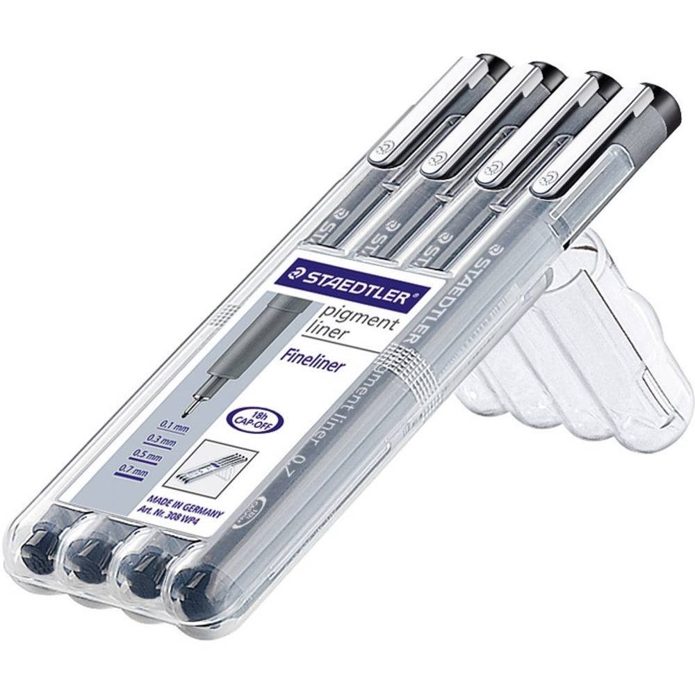 STAEDTLER Fineliner pigment liner 4er Set 308 WP4