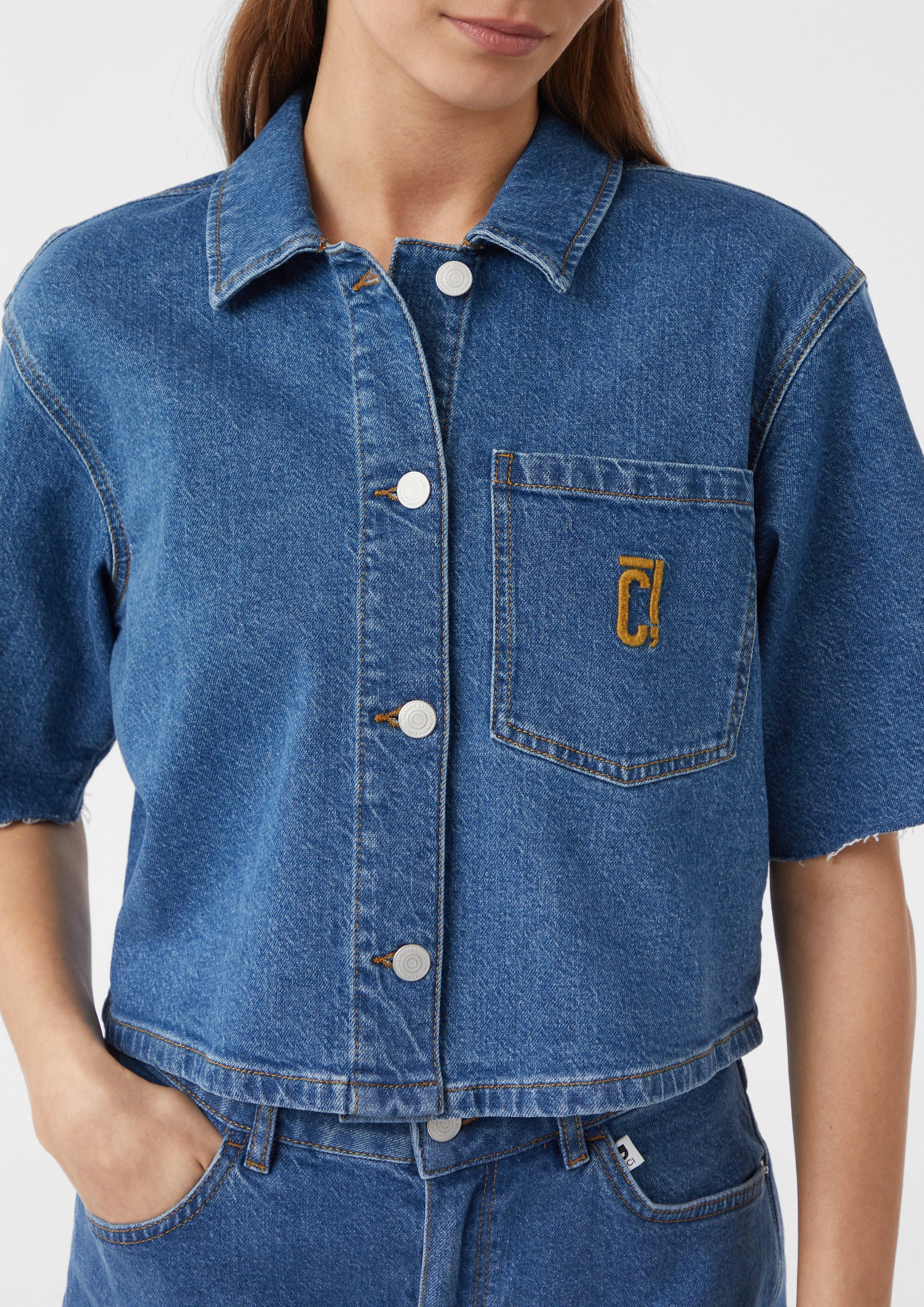 comma casual identity Kurzarmbluse Kurzes Denim-Hemd günstig online kaufen