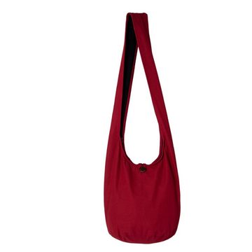 PANASIAM Beuteltasche Schulterbeutel einfarbig Schultertasche aus 100% Baumwolle in 2 Größen, Umhängetasche auch als Wickeltasche Handtasche oder Strandtasche