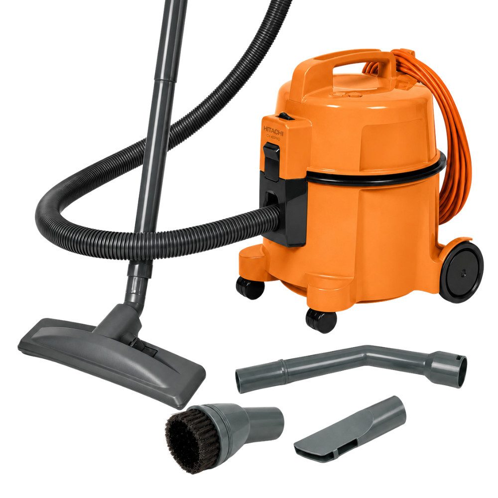 Hitachi Bodenstaubsauger CV-400 PRO OR, beutellos, 7,5L Tank, HEPA, 13m Radius, 880 W, beutellos, 13 m Aktionsradius, Möbel- und Kantenschutz, 7,5 Liter Staubtank