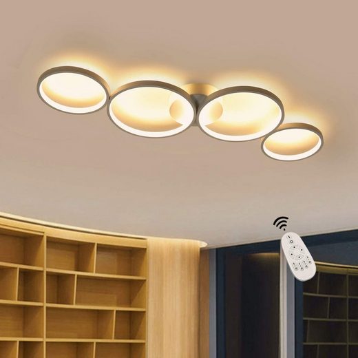 ZMH LED Deckenleuchte »Deckenlampe Modern 4 Flammig in Ringoptik Dimmbar 55W Weiß Innen aus