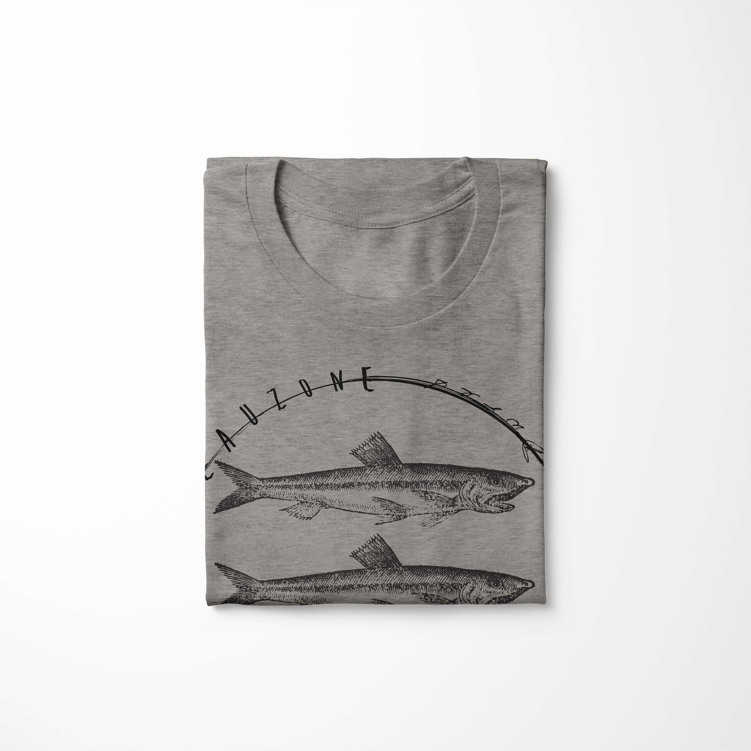 Art Struktur 091 Sea und Creatures, sportlicher Sea T-Shirt Tiefsee feine T-Shirt Serie: Ash / Schnitt Fische - Sinus