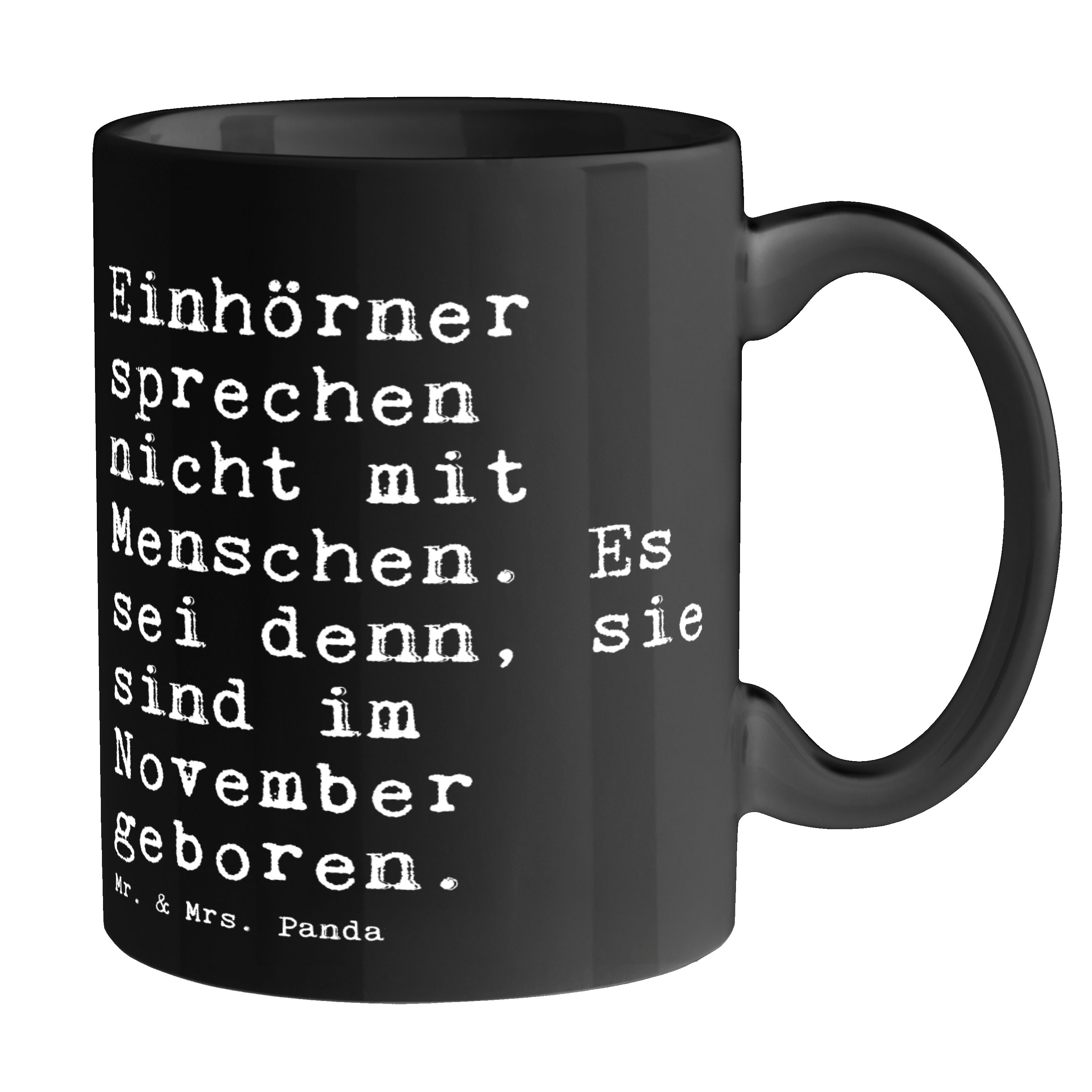 Mr. & Mrs. Tasse Geschenk, Schwarz Panda nicht Einhorn, Einhörner - - mit... Keramik sprechen Unicor, Schwarz