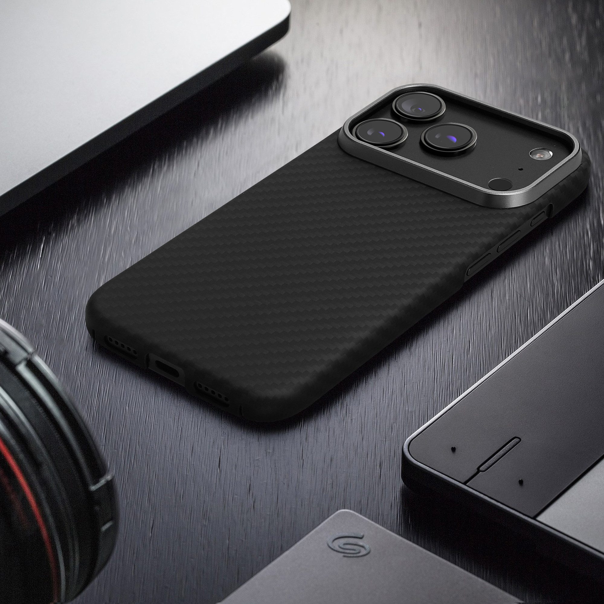 kalibri Smartphone-Hülle Hülle für Apple iPhone 17 Pro, Aramid Handy Schutzhülle - Smartphone Cover Case