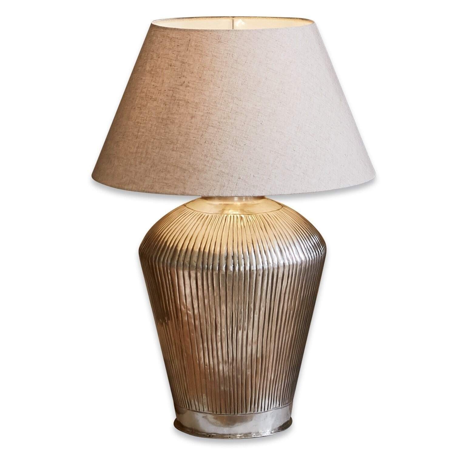 Mirabeau Tischleuchte Tischlampe Caulières creme/antiksilber günstig online kaufen