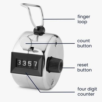 kwmobile Schrittzähler Handzähler Counter Schrittzähler - Mechanischer Mengenzähler