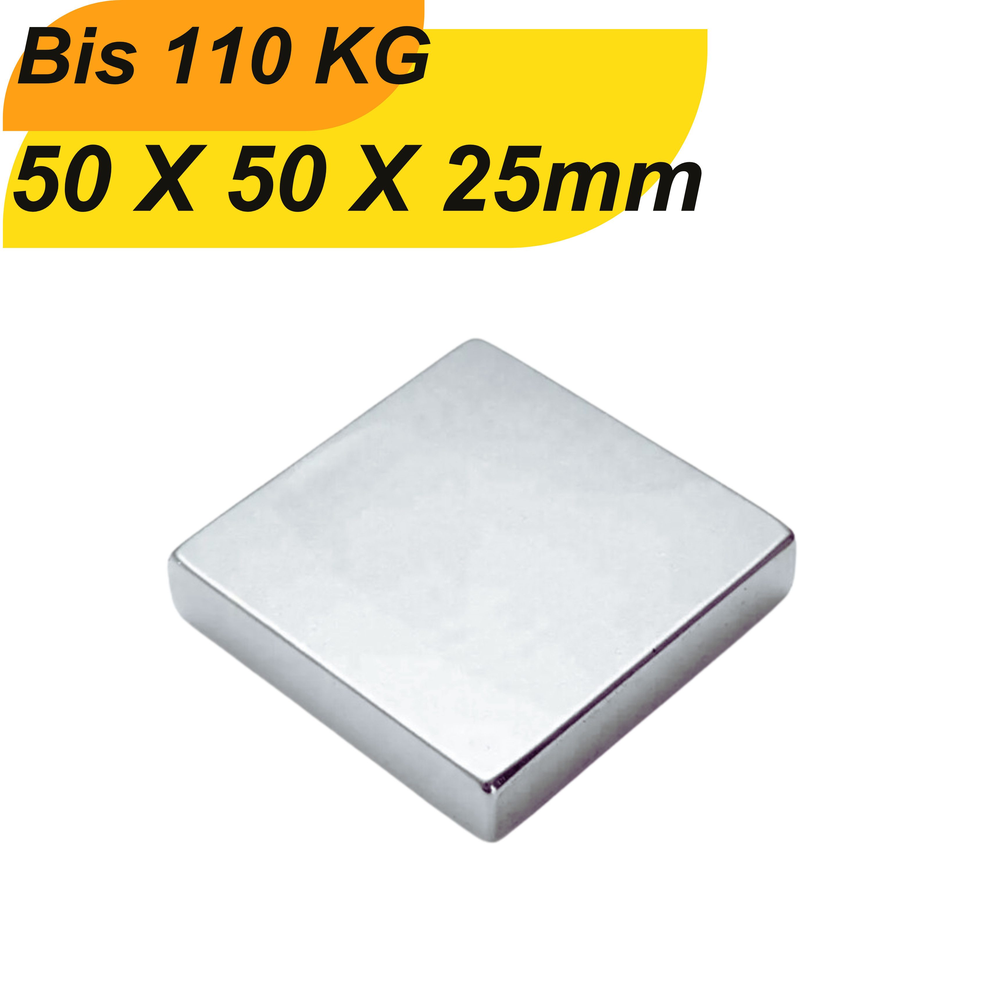 Magnet Neodym-Magnet 50x50x25 mm – Supermagnet mit enormer Haltekraft!