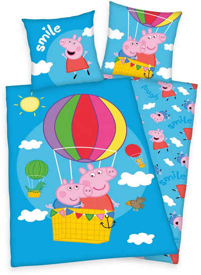 Kinderbettwäsche Peppa Pig, Peppa Pig, Linon, mit tollem Peppa Pig Motiv