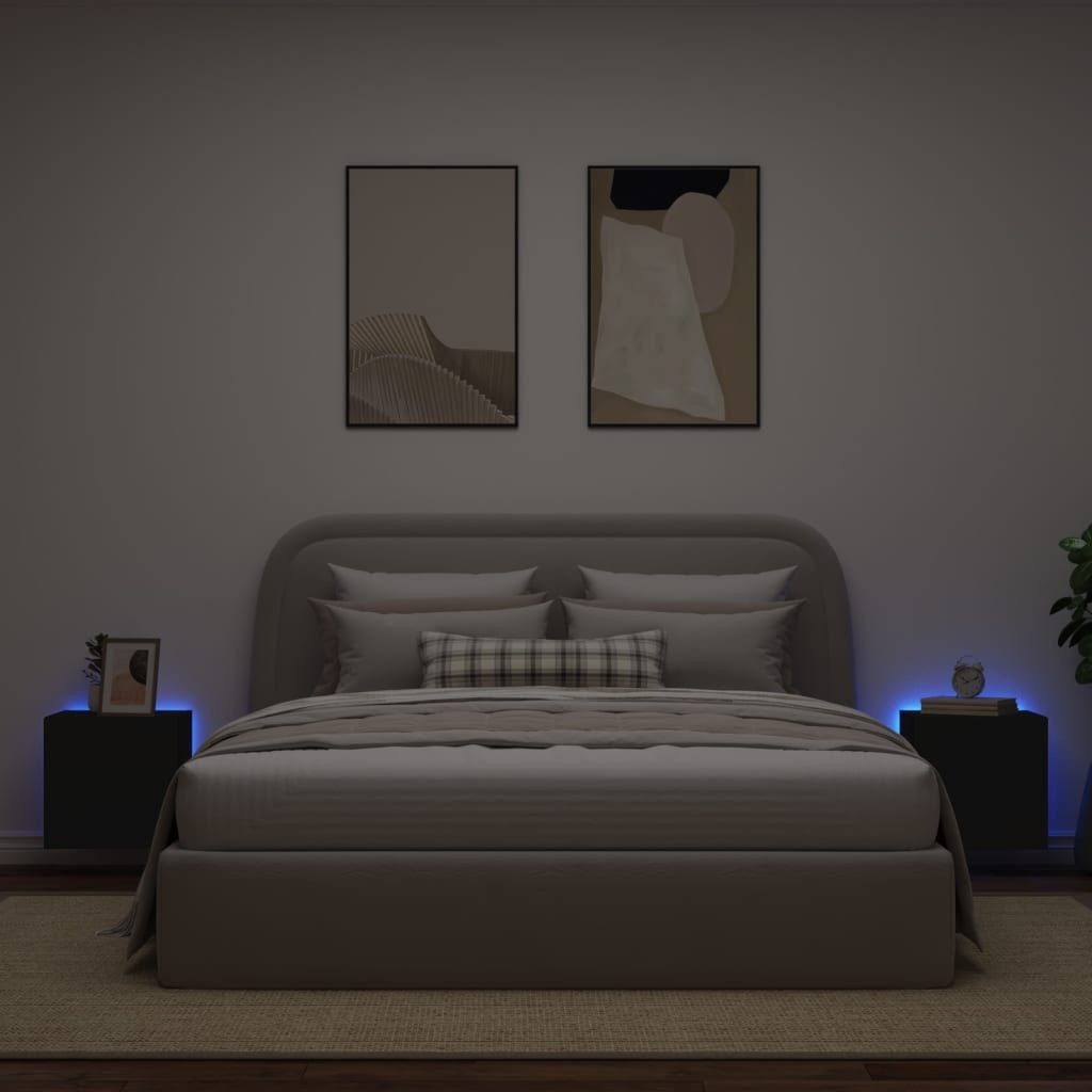 vidaXL TV-Wand TV-Wandschränke mit LED-Leuchten 2 günstig online kaufen