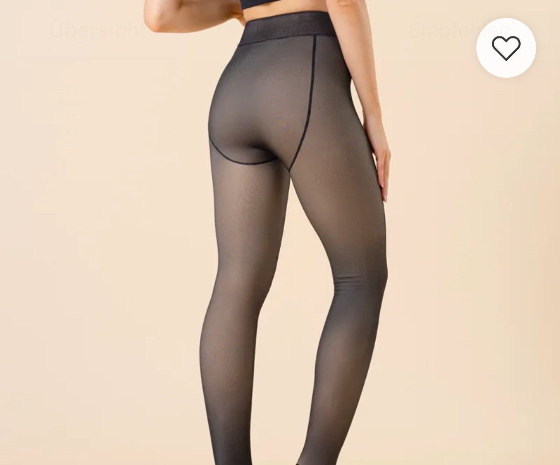 Sonderpostendiscount Thermostrumpfhose Damen Termostrumpfhose Schwarz/Beige gefüttert TFK 1281 Sehr warm