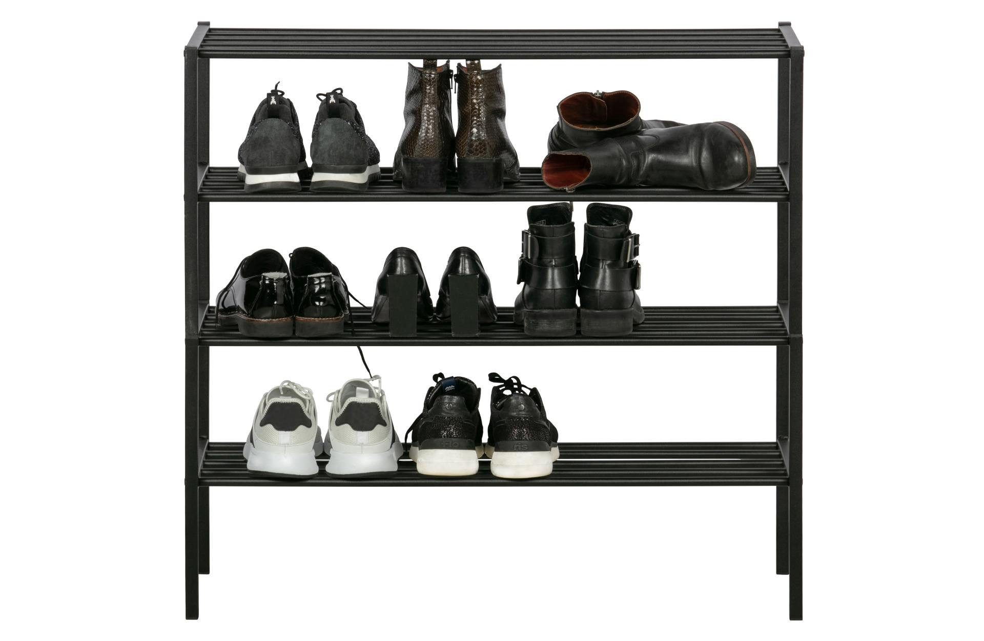 WOOOD Schuhregal Ferro aus Metall, Schwarz