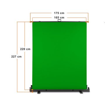 Walimex Pro Fotohintergrund Roll-up Panel Hintergrund grün 165x220