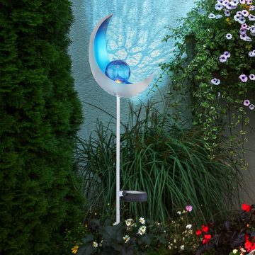 Globo LED Außen-Stehlampe, LED-Leuchtmittel fest verbaut, Kaltweiß, Solar Fackeln Mond Garten Gartendeko Solarlampe