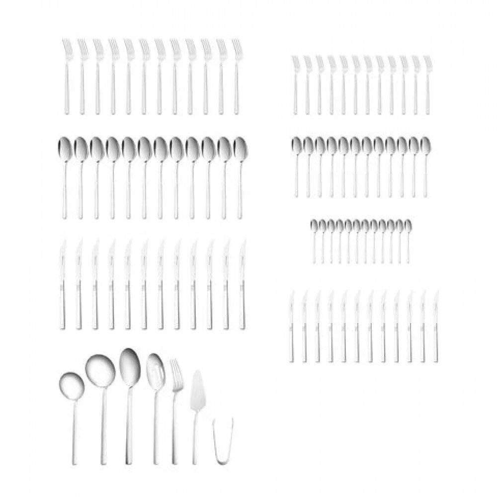 Karaca Besteck-Set Karaca Nil Elegance Besteckset für 12 Personen, 91 Teilig