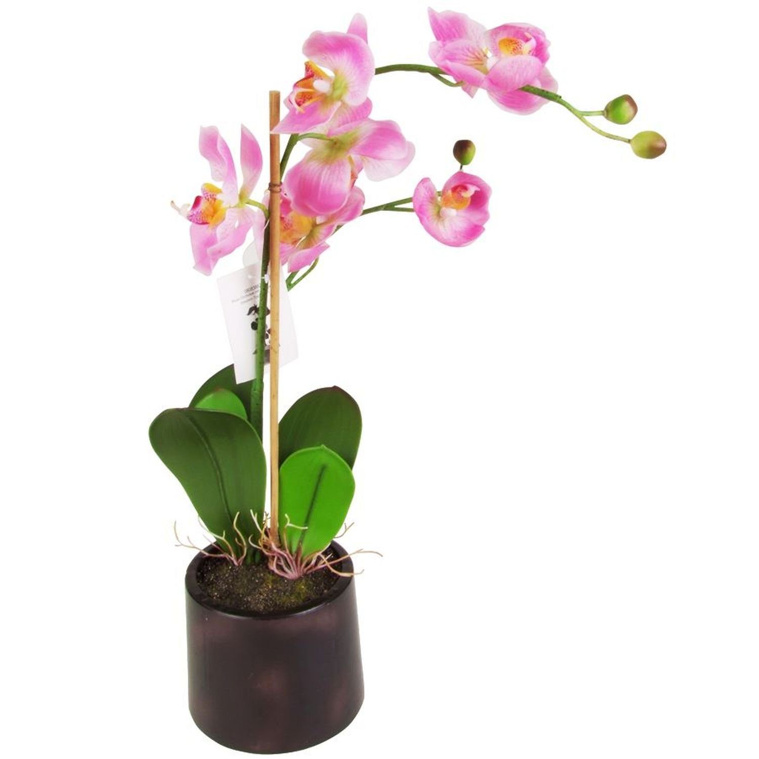 Kunstblume Künstliche Orchidee Kunstblume Rosa Pink im Topf, sesua, Höhe 50 cm