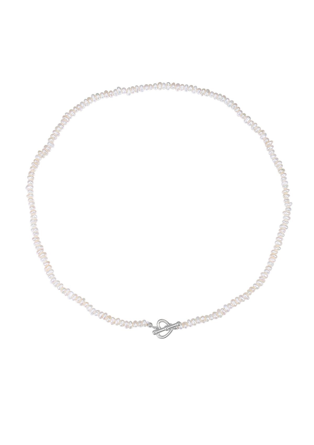 Hey Happiness Perlenkette Choker Damen, echte Süßwasserperlen, Herz & Knebe günstig online kaufen