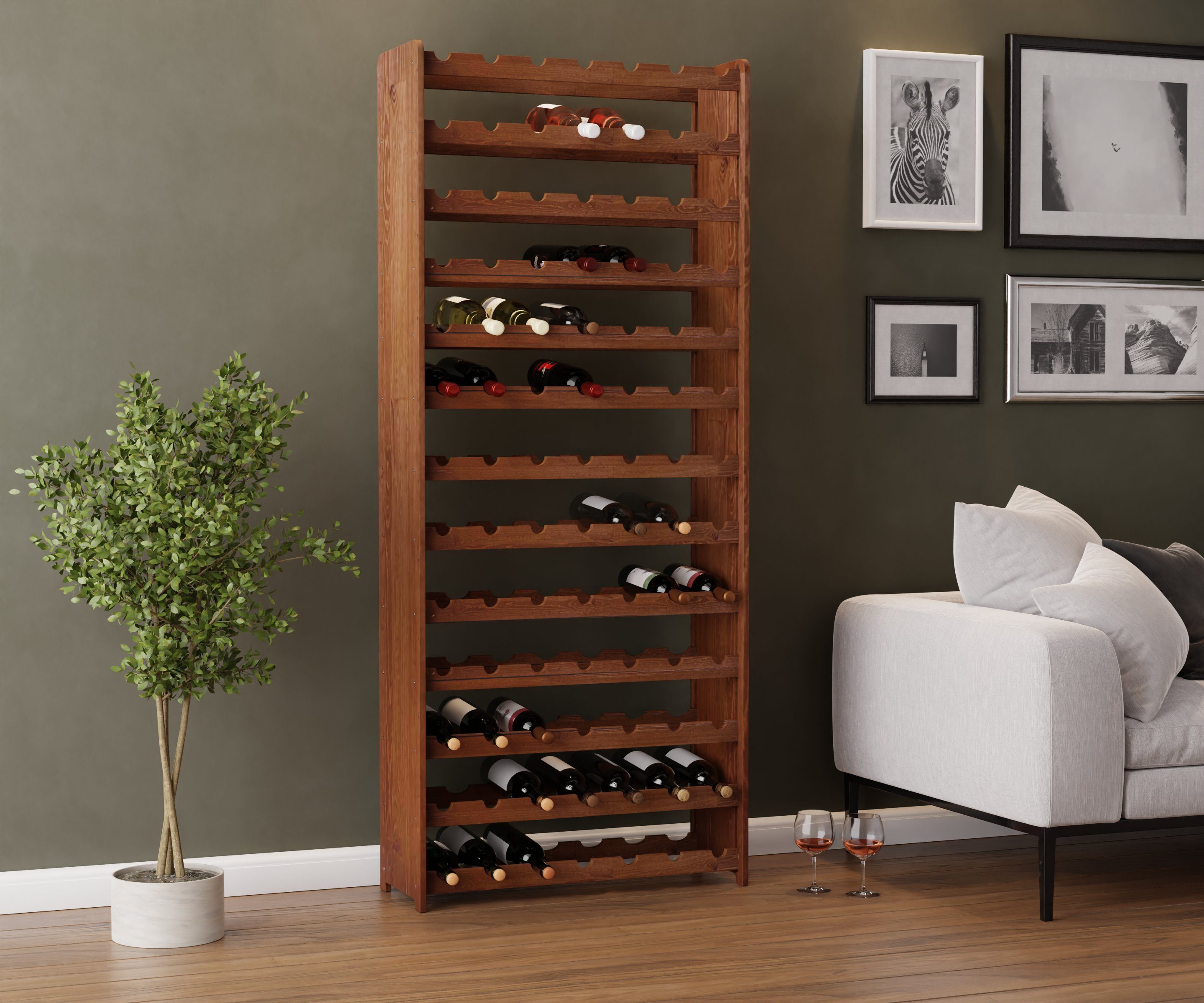 Lenmar Weinregal Weinregal Weinregal Holz Flaschenregal für 91 Flaschen Len günstig online kaufen