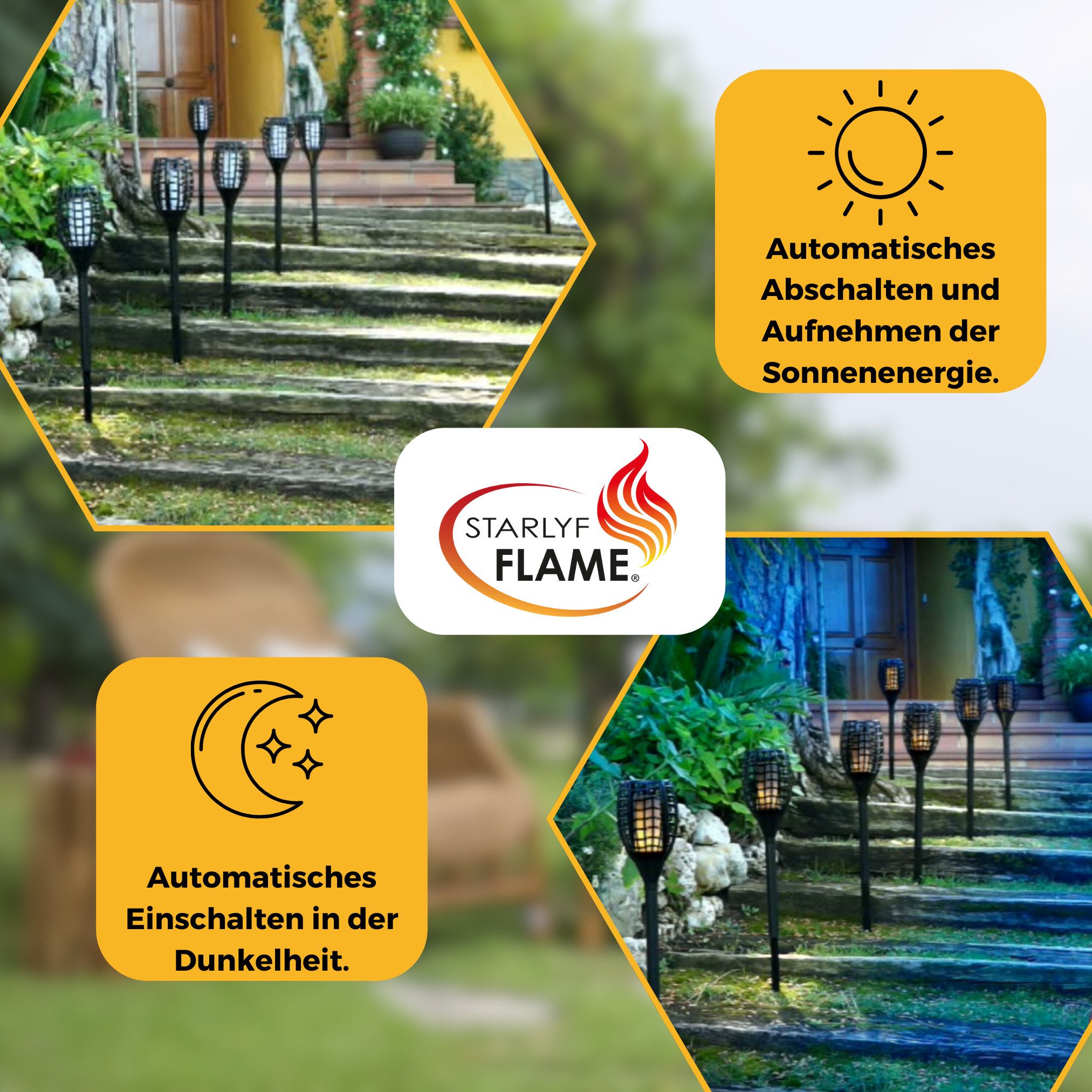 Starlyf LED Solarleuchte Flame, Solar, LED günstig online kaufen