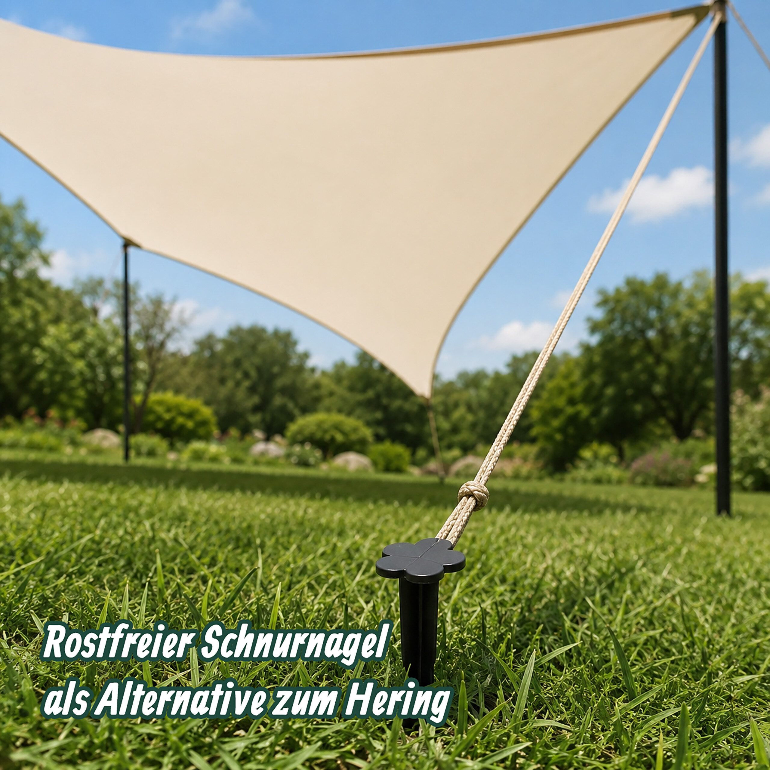 relaxdays Bodenanker 100er Set Erdnägel aus Kunststoff, für Gartenvlies, Folien und Zelte, Einschlagen, (100-St) – Bild 5 von 5