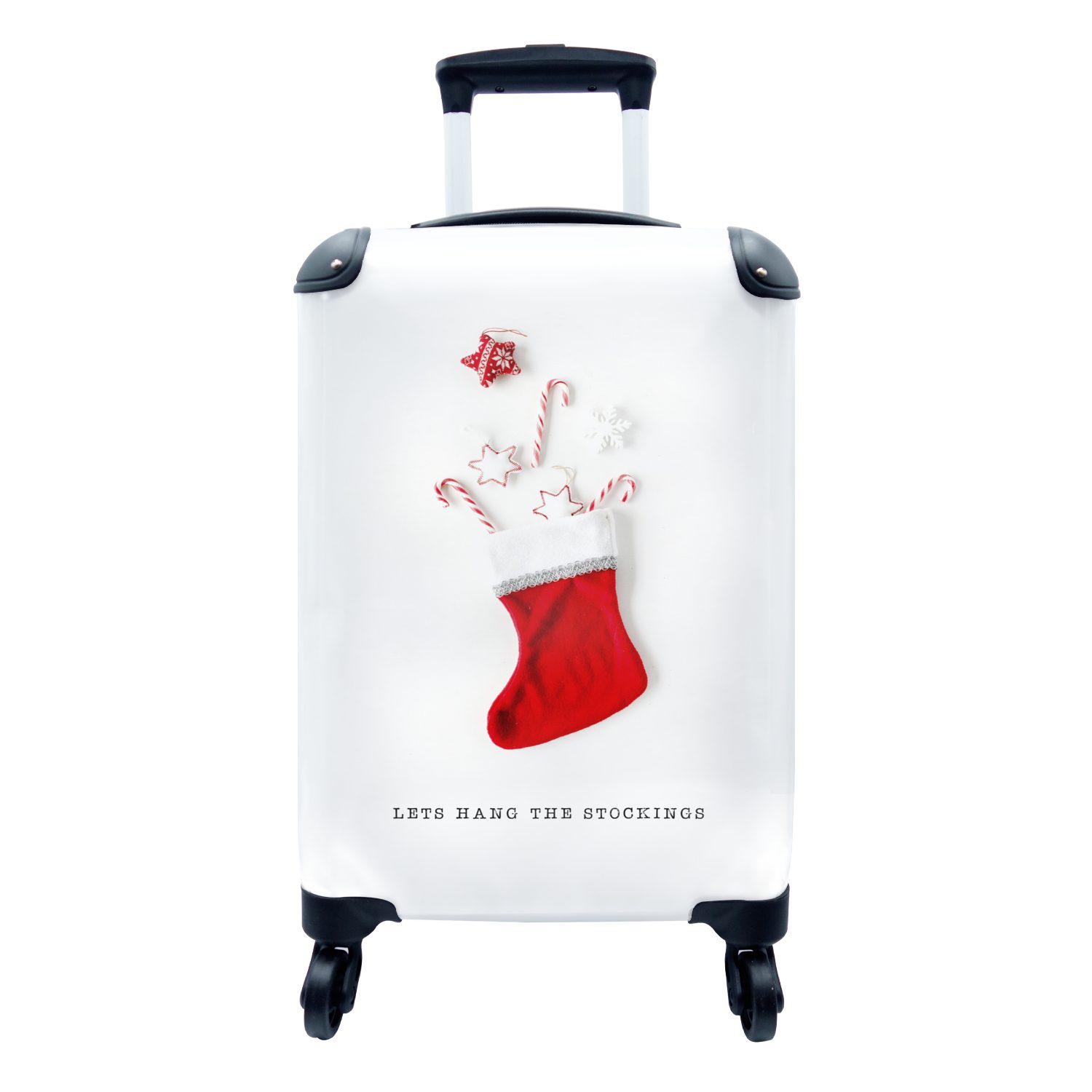Trolley, für Winter Reisekoffer MuchoWow Reisetasche Handgepäckkoffer rollen, Handgepäck Weihnachtssocke Rollen, Ferien, 4 Bonbon, - - mit