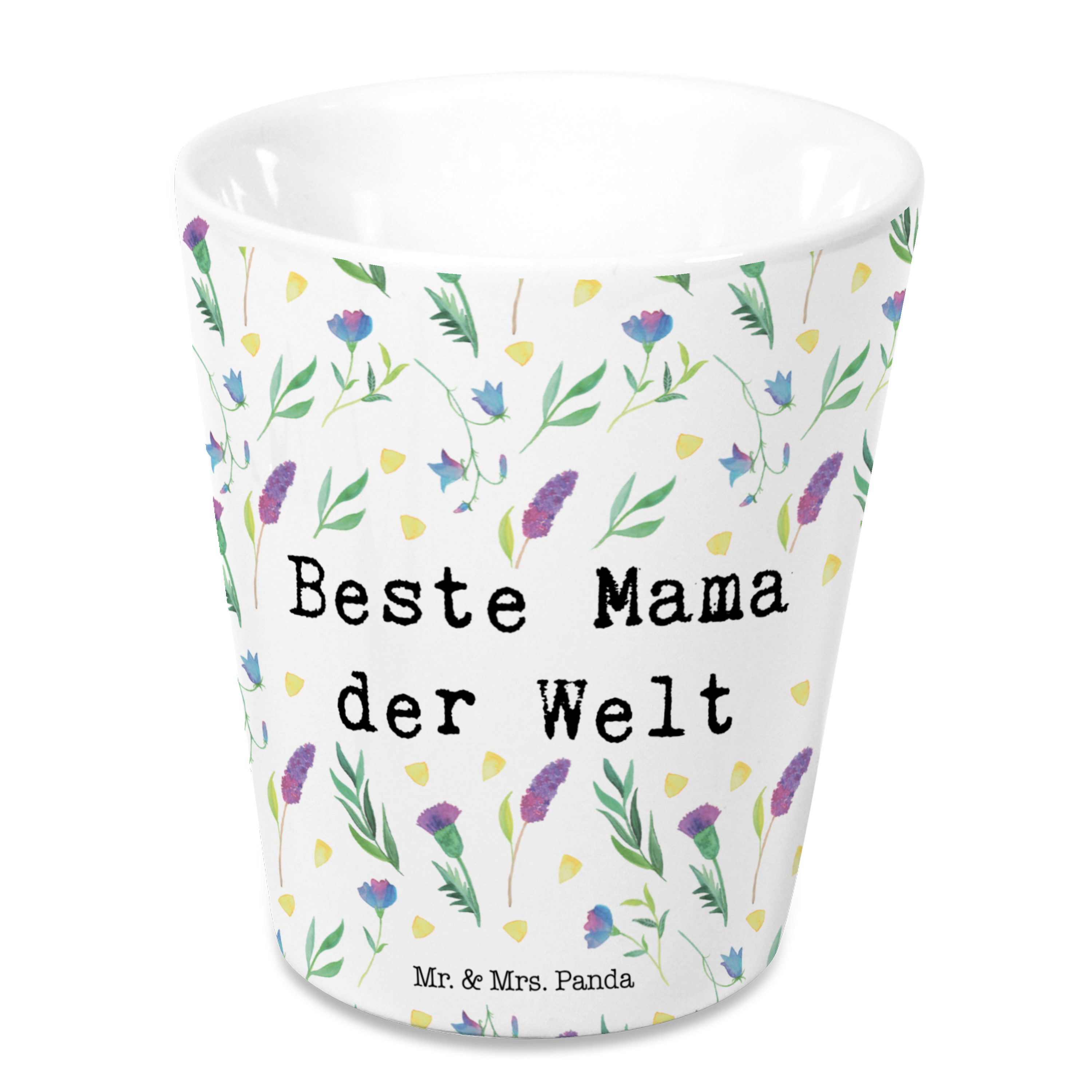 Weiß Mutter - Geschenk, Beste & Mr. des (1 Panda Welt Mama Mrs. Jahres der Blumentopf Deko, - St) Blumen