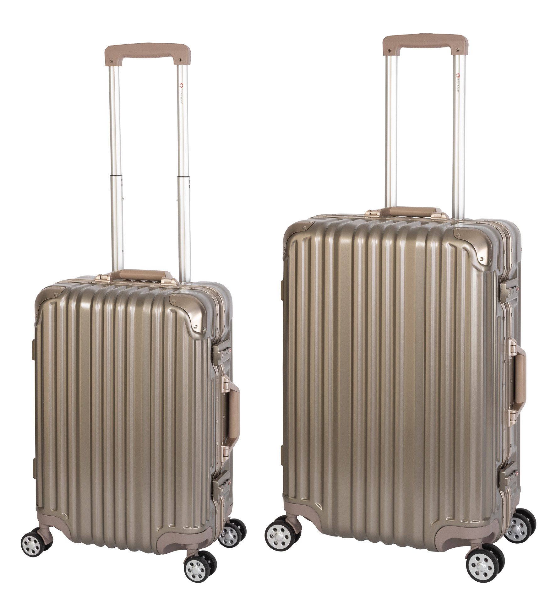 Travelhouse Trolleyset London, 4 Rollen, (2 tlg), TSA Zahlenschloss Alu-Rahmen Schnappverschluss Polycarbonat-Hartschale
