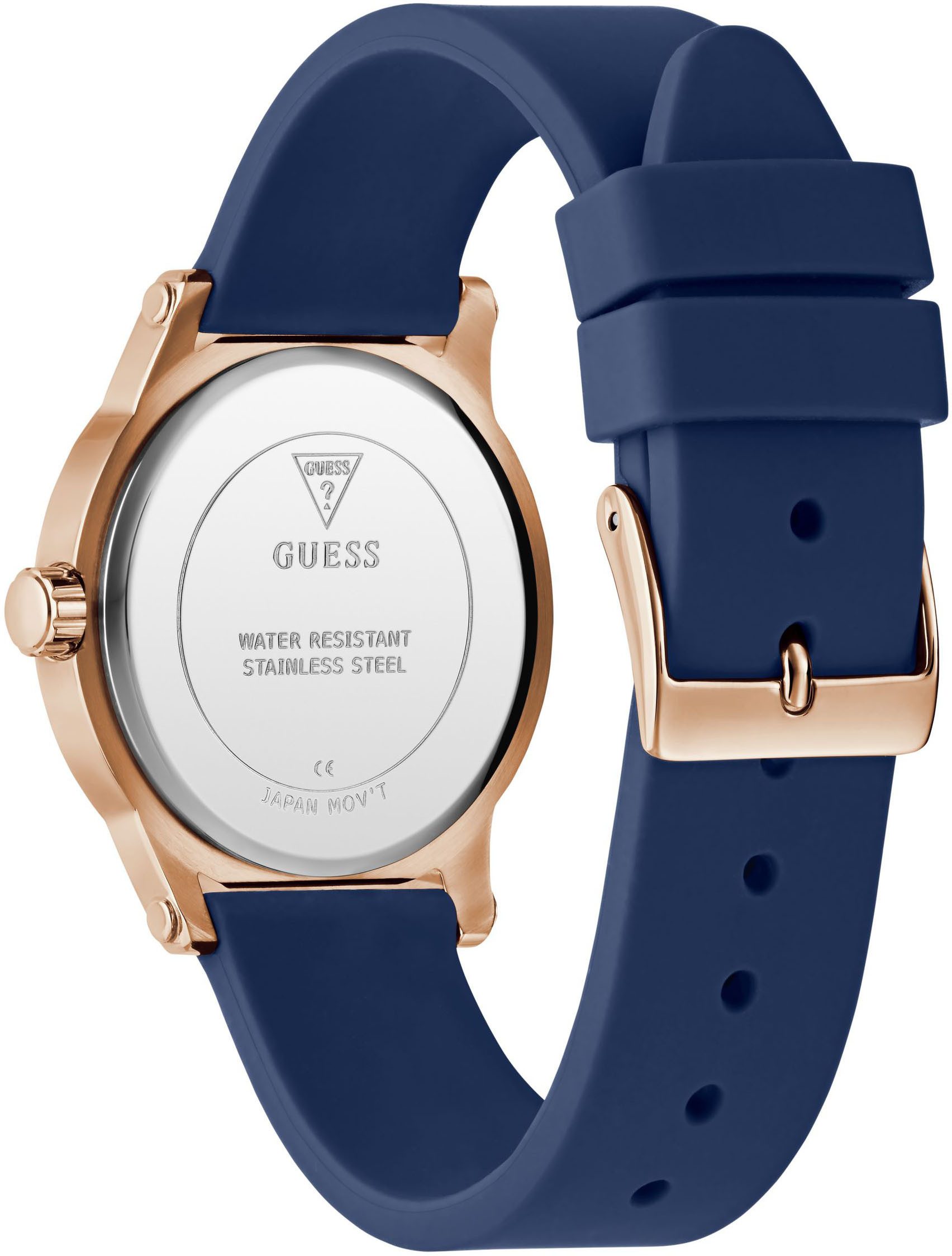 Guess Quarzuhr ANNETTE GW0860L2, Armbanduhr, Damenuhr, Silikonarmband