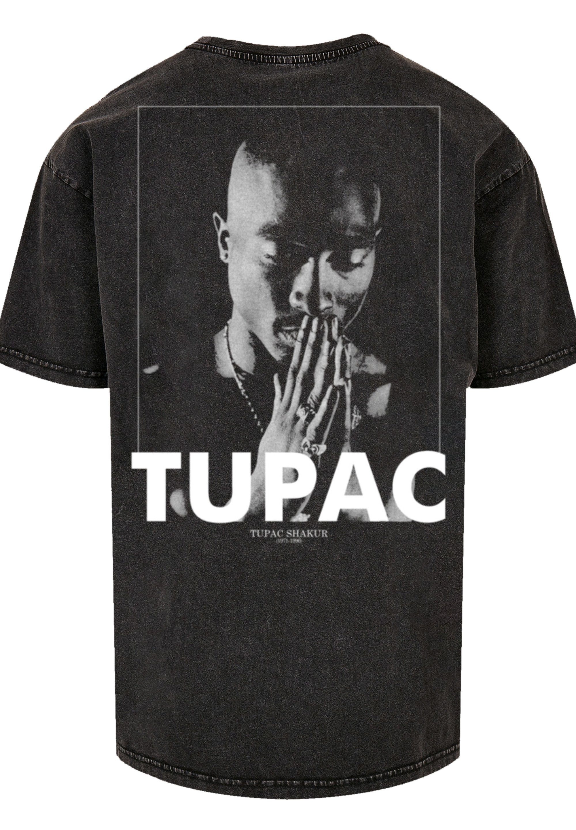 F4NT4STIC Print Praying T-Shirt Tupac schwarz Shakur