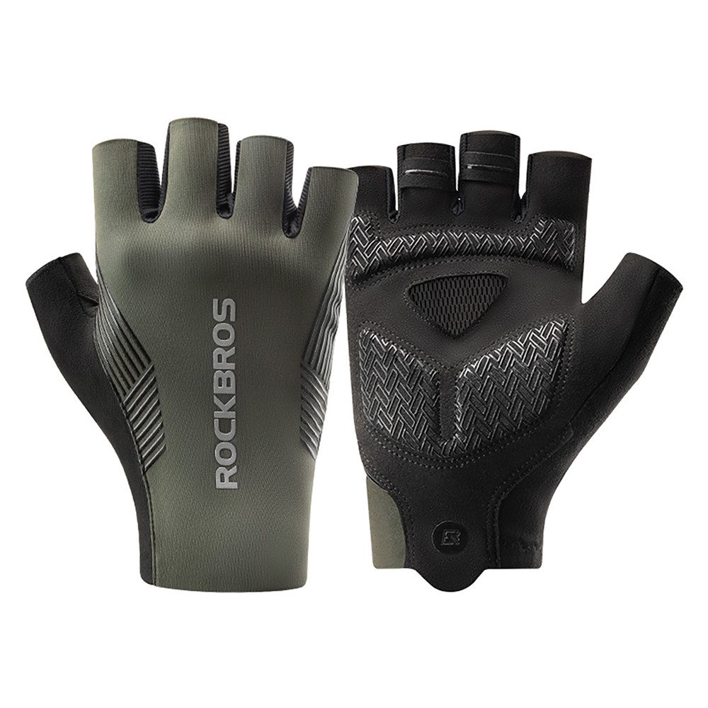 ROCKBROS Fahrradhandschuhe Kurzfingerhandschuhe Radsporthandschuhe Sommerhandschuhe (Spar-Set, 1-St., L) SBR-Polsterung, Touchscreen-tauglich, Mesh-Belüftung