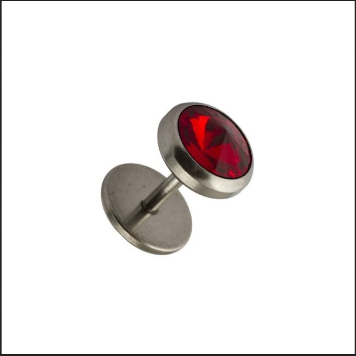 Kingka Single-Ohrstecker Fake Ear Plug, Piercing Ohrstecker mit Zirkonia Drehverschluß, Fake Plugs aus Chirurgenstahl mit Zirkonia, Lagerabverkauf SALE