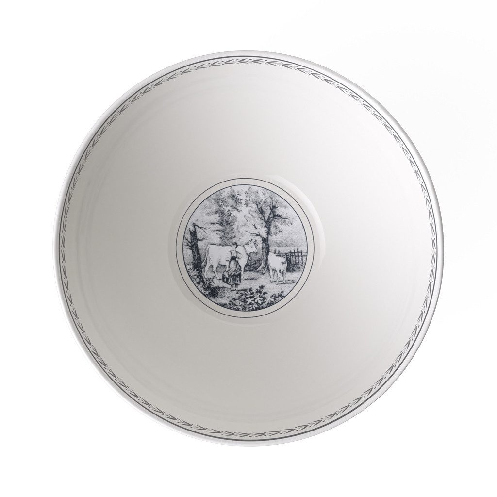 Villeroy & Boch Salatschüssel Audun Ferme Schüssel rund 19 cm, Porzellan, (1-tlg), Premium Porcelain, mikrow.- & spülm.sicher, Made in Germany