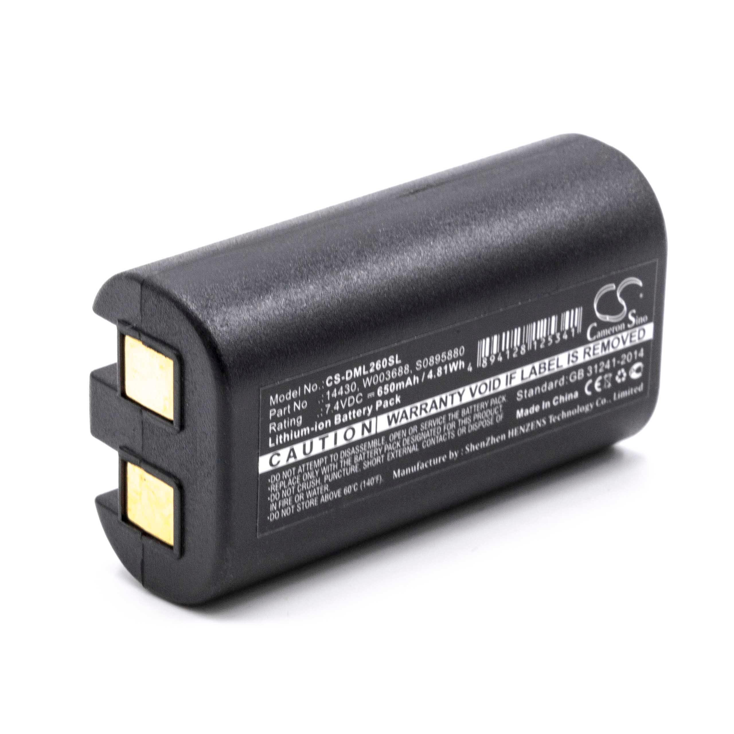 vhbw Ersatz für Dymo S0895880, S0915380, W003688, 14430, 1758458 für Akku Li-Ion 650 mAh (7,4 V)