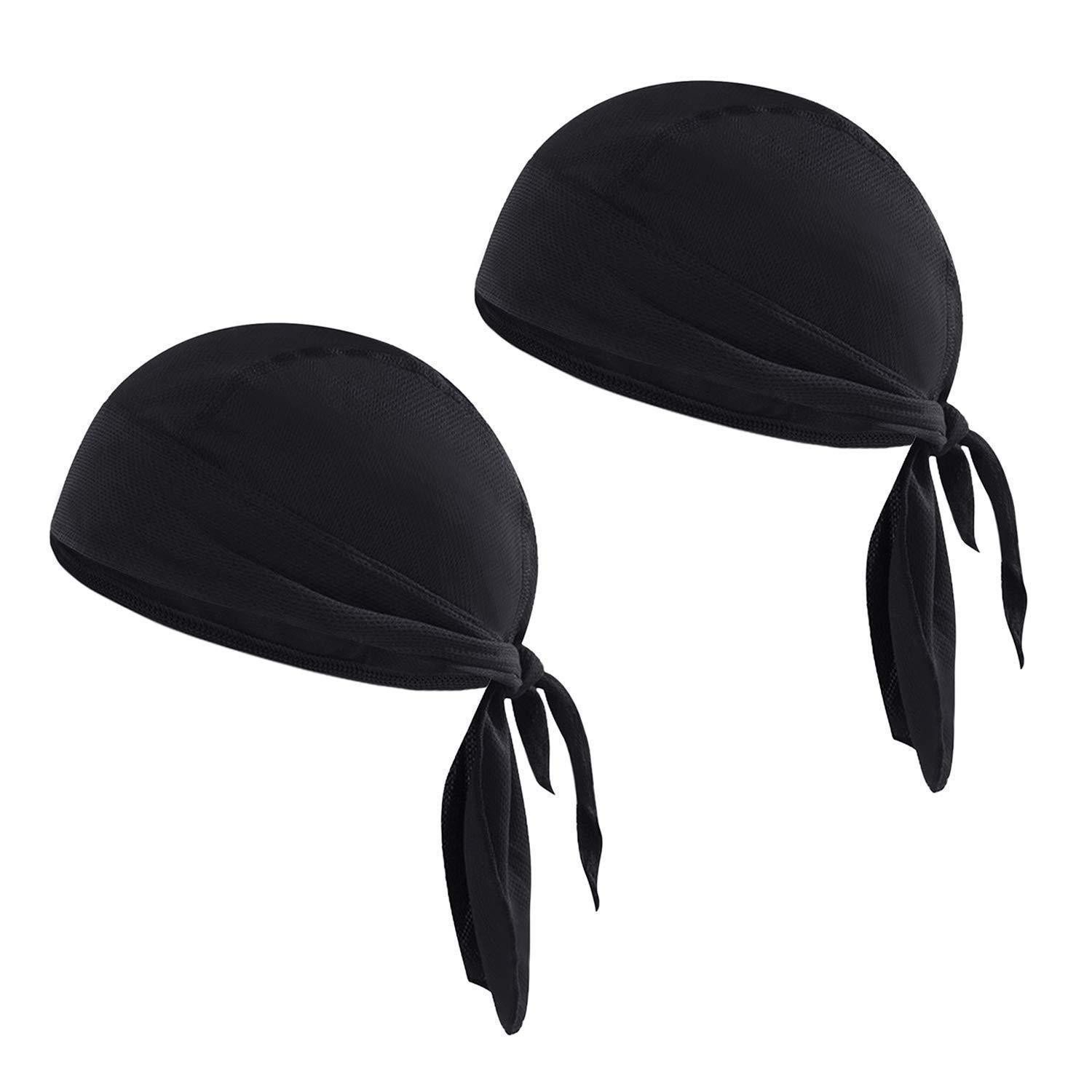 LuxusKollektion Stirnband Sport Bandana Cap Schwarz 2 Stück (2-St)