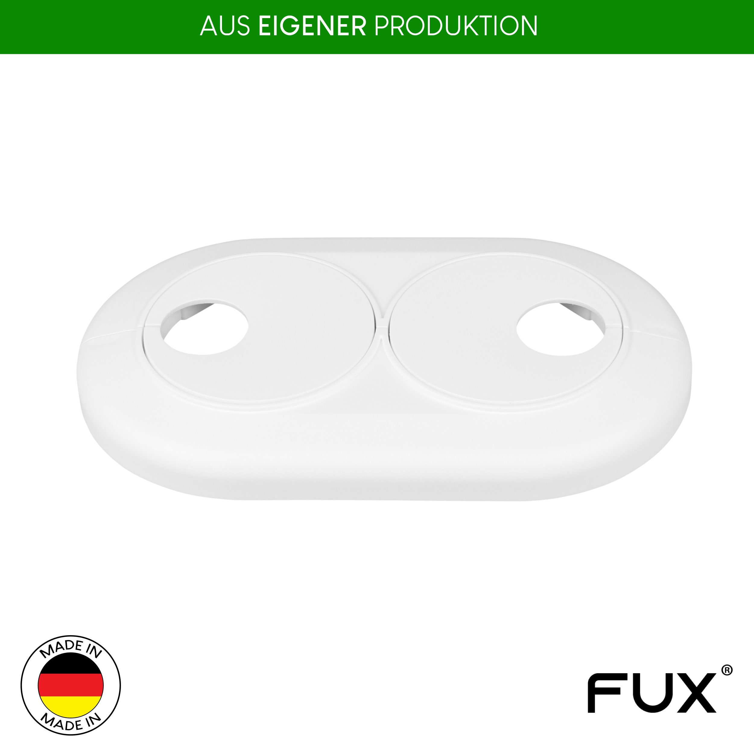 FUX Heizungsverkleidung Doppel Heizungsrohr Rosette, Rohrabstand variabel, günstig online kaufen