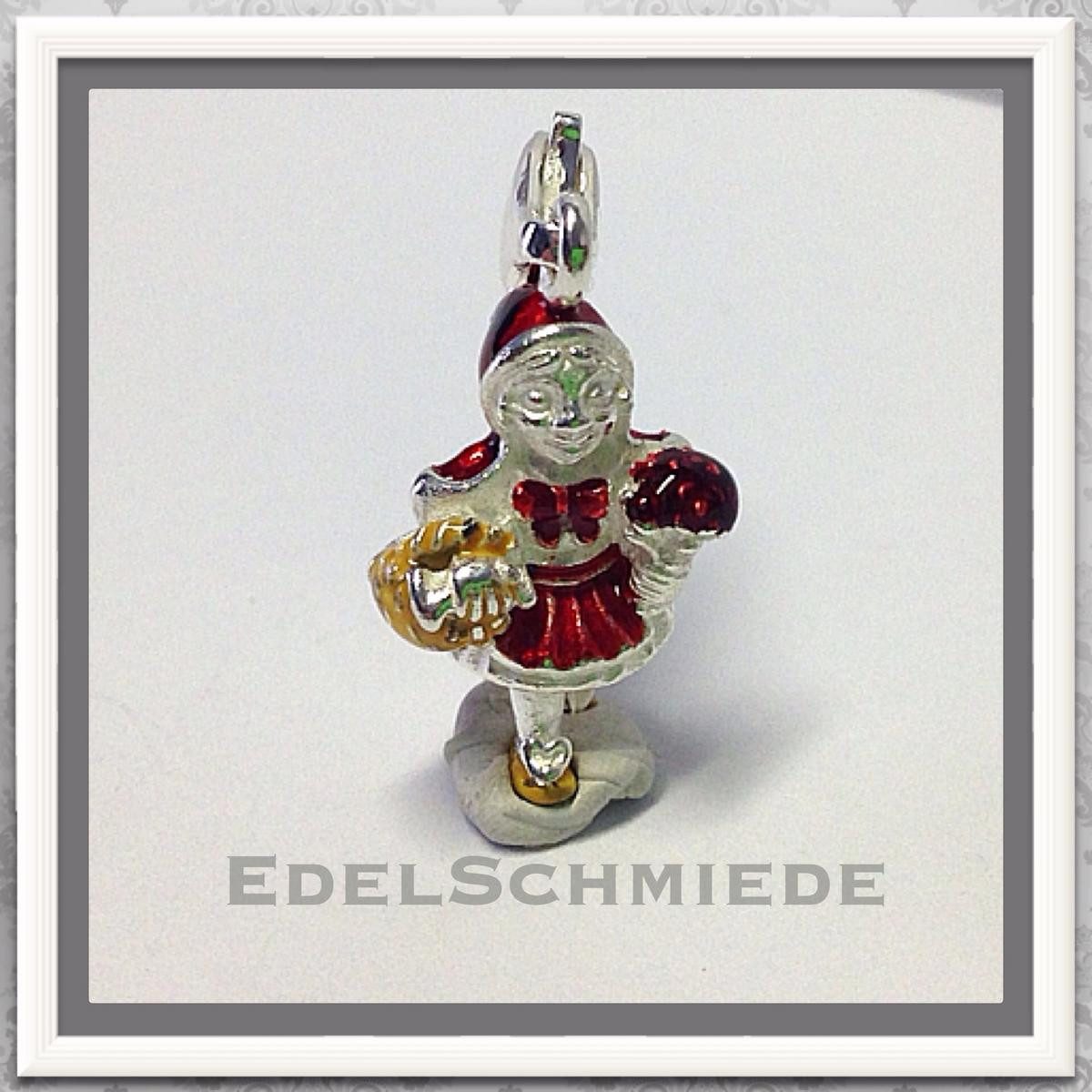 Charm-Einhänger Edelschmiede925 Charm Anhänger 925 Silber Märchenfigur Rotkäppchen