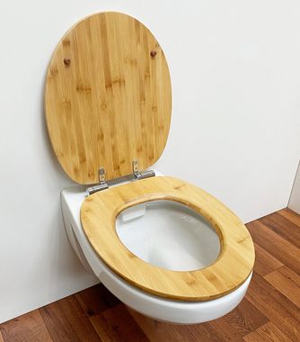 ADOB WC-Sitz Bambus dunkel, mit Absenkautomatik, geeignet für alle handelsüblichen WC's
