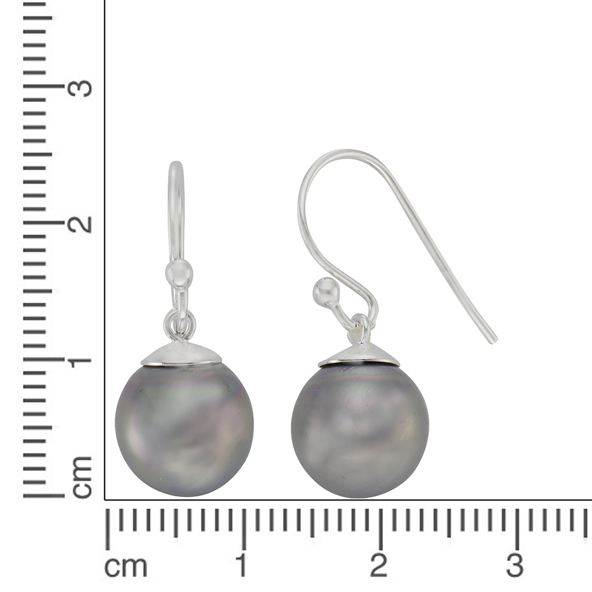 Ohrhänger grau Silber Sterling Paar Zeeme Perle 925/-