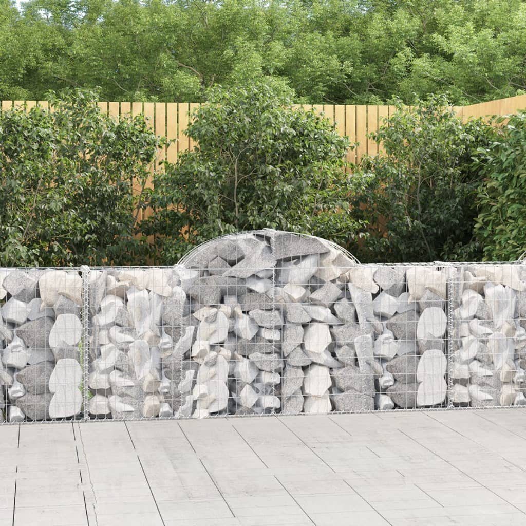 vidaXL Blumentopf Gabione mit Hochbogen 200x30x80/100 cm Verzinktes Eisen (1 St)