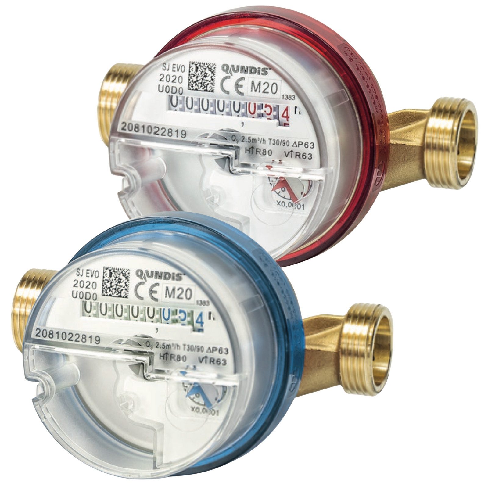 ZAEHLER.de Wasserzähler Qundis Q water 4 Verschraubungs-Wasserzähler Q3 = 2,5 m3/h 80 110 130, (Wasserzähler inkl. Dichtungen und Plobiermaterial), funkvorbereitet für Modularis-Module